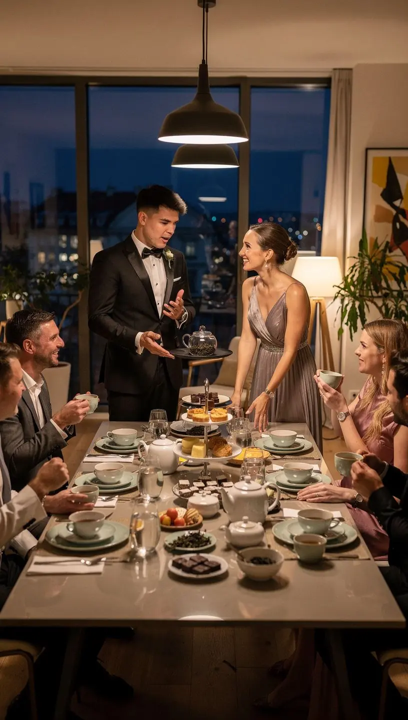 Teáscsésze gőzölgő teával, mellette egy tál egészséges snack.